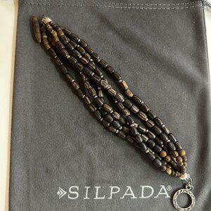Silpada Sterling Silver & Wood Bracelet B1326
